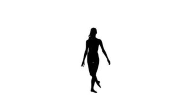 600x338 Pretty Woman Ballet Dancing Silhouette On White Background