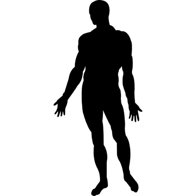 626x626 Human Body Standing Black Silhouette Icons Free Download
