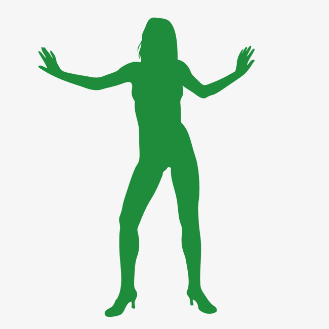650x651 Vector Green Woman Silhouette Human Body Curve, Vector, Green