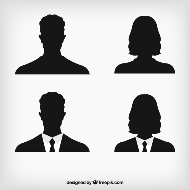 626x626 Human Avatar Silhouettes Vector Free Download