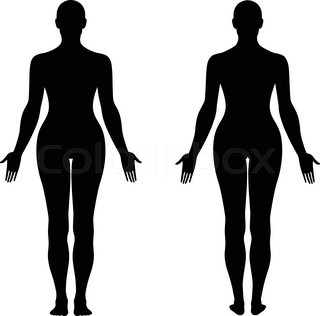 320x316 Fashion Body Full Length Bald Template Figure Silhouette (Front