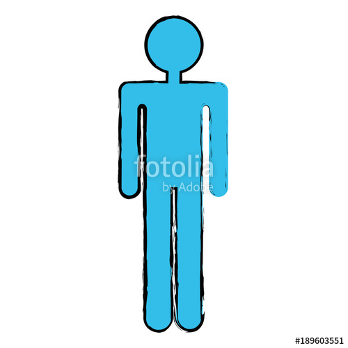 500x500 Male Human Figure Silhouette Vector Illustration Design Stock