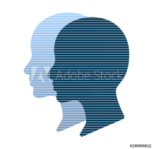 500x489 Human Head Face Profile Silhouette Line Vector Illustration