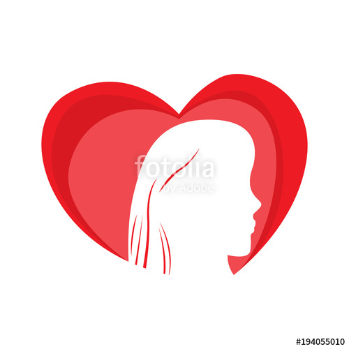 500x500 Heart Shape With A Girl Silhouette Stock Image And Royalty Free