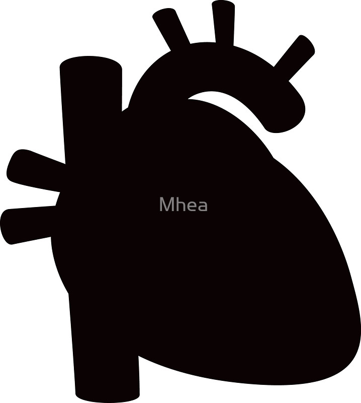 718x800 Human Heart Black Logo Silhouette Sticker Stickers By Mhea
