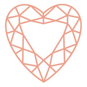 300x300 Jewel Heart Silhouette Design, Silhouettes And Cutting Files
