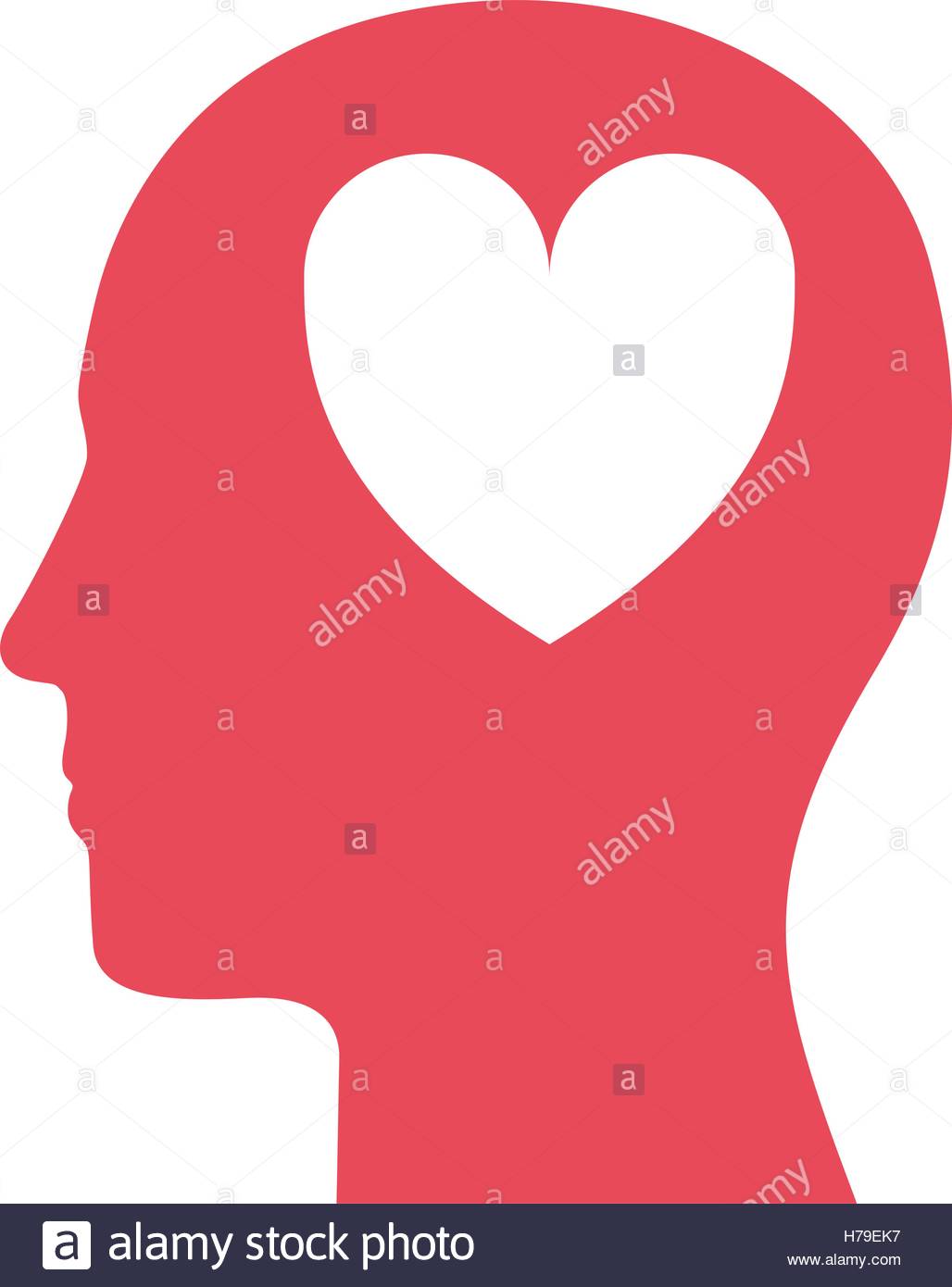1028x1390 Silhouette Of Human Head Profile With Heart Shape Icon Inside Over