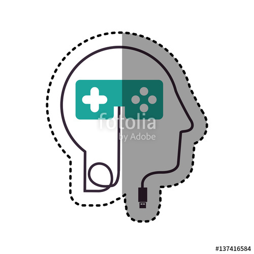 500x500 Sticker Silhouette Profile Human Head With Usb Connector