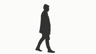 320x180 Side View Of A Man In A Cowboy Hat Walking On Transparent
