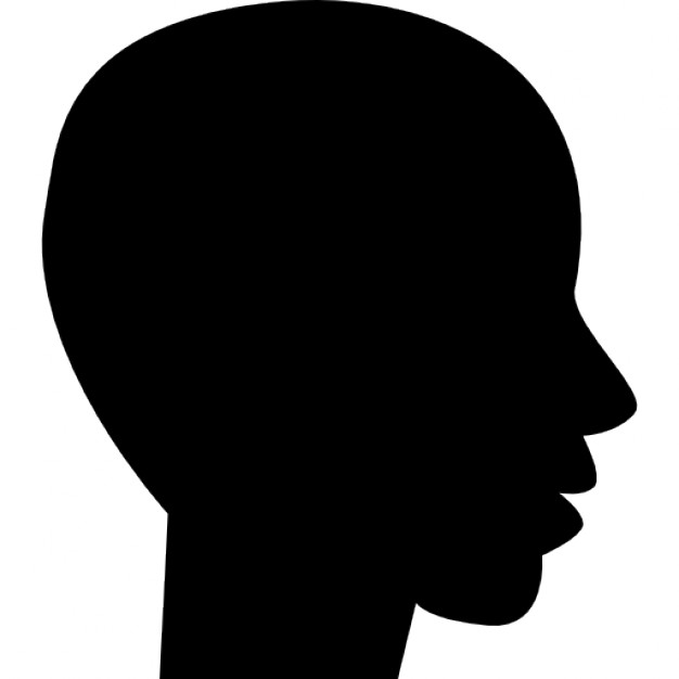 626x626 Head Side View Black Silhouette Of Male Bald Shape Icons Free