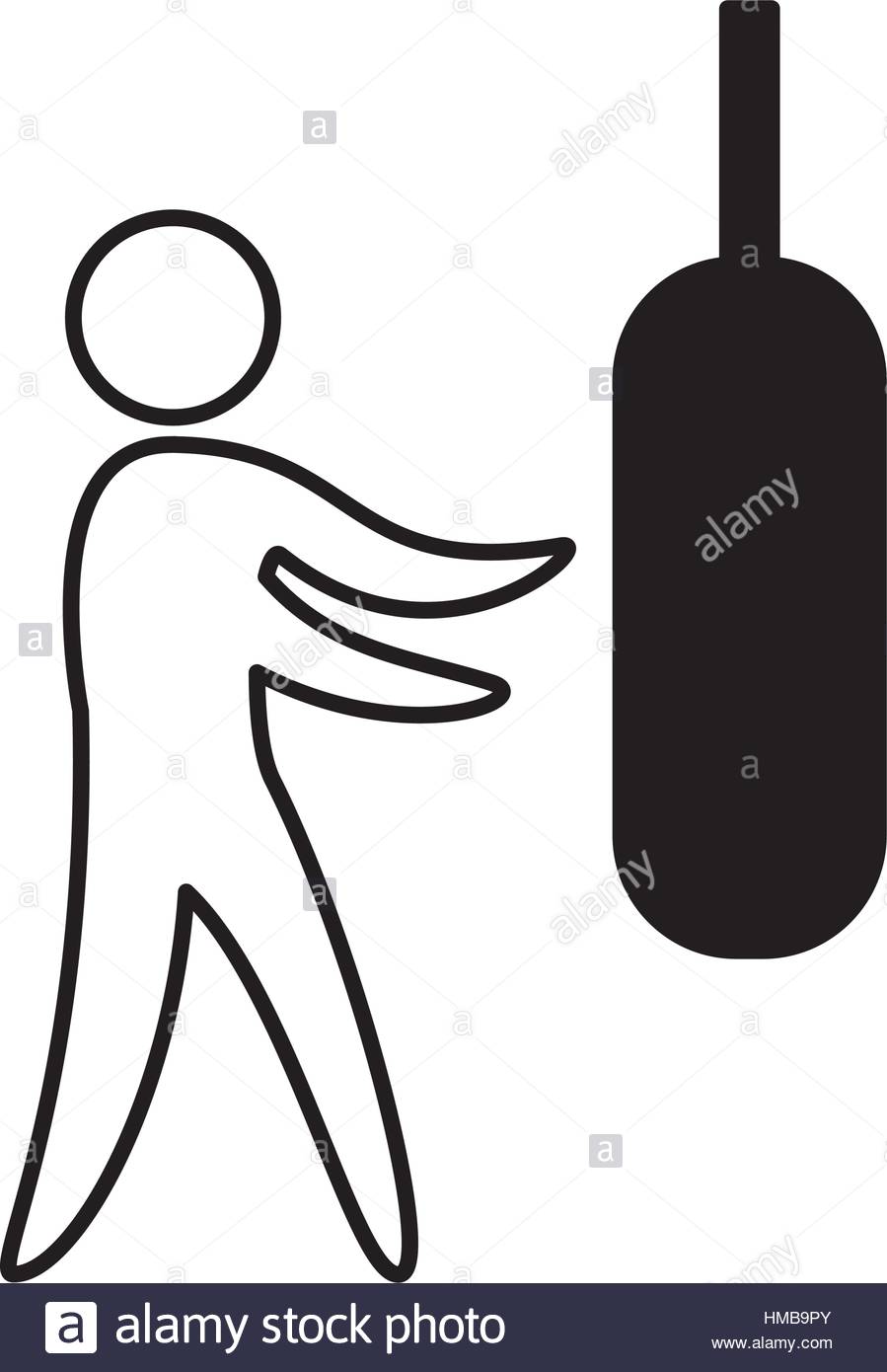 899x1390 Boxing Figure Human Silhouette Vector Illustration Design Stock