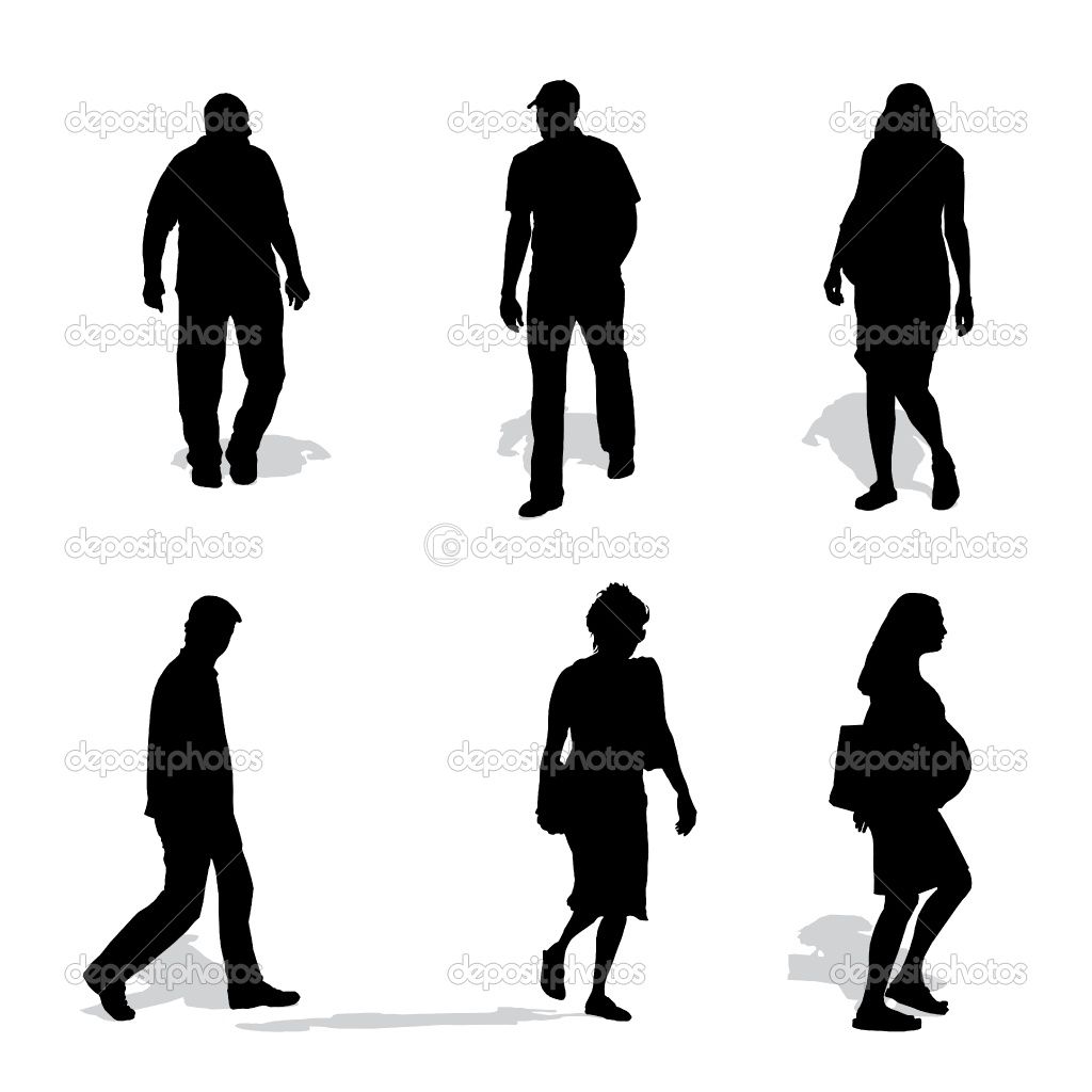 1024x1024 People Walking Silhouettes