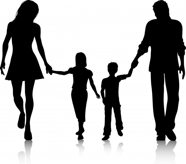 626x553 Silhouette Of A Family Walking Hand In Hand Vector Free Download