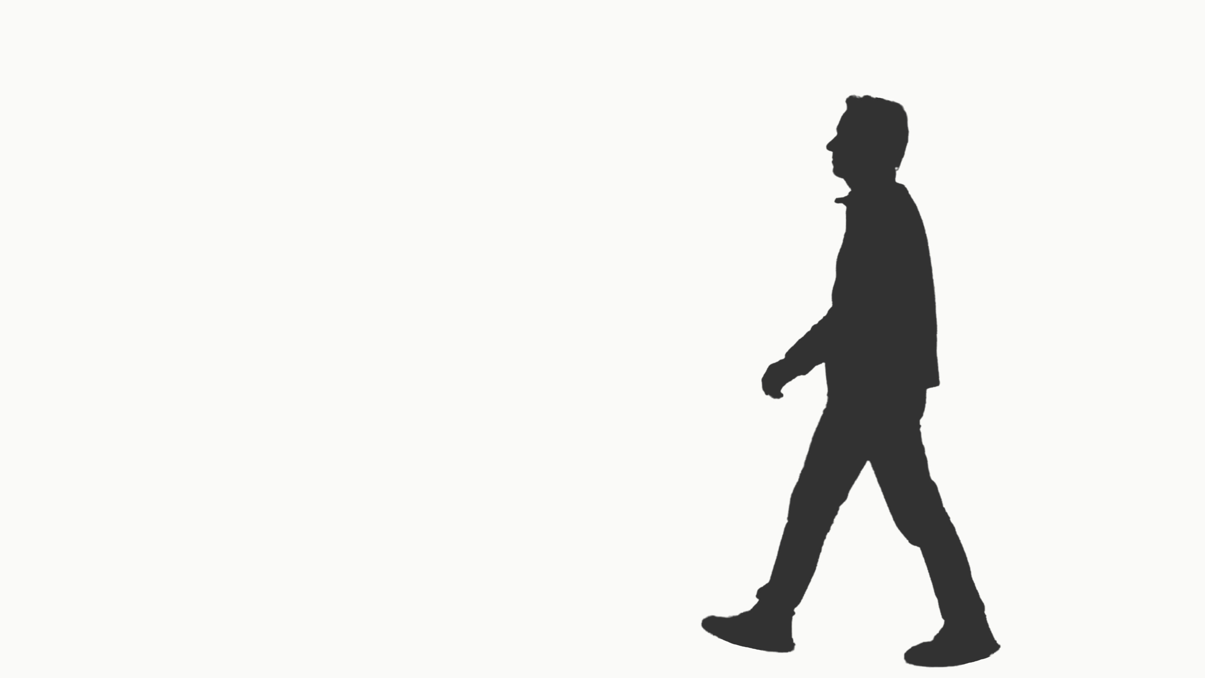 3840x2160 Silhouette Of A Man Walking On Transparent Background, Alpha