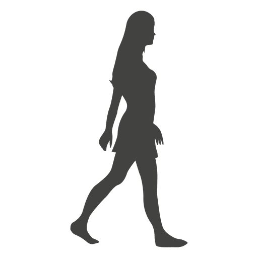 512x512 Girl Walking Barefoot Silhouette