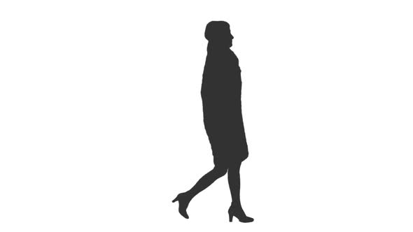 590x332 Silhouette Of A Woman Walking On Transparent Background, Alpha