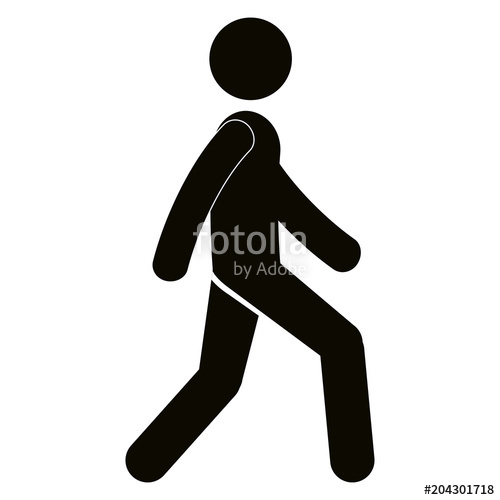 500x500 Figure Human Walking Silhouette Avatar Vector Illustration Design