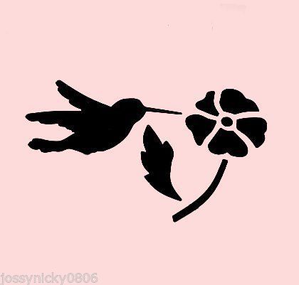 420x401 Hummingbird Stencil Bird Birds Flower Flowers Craft Stencils