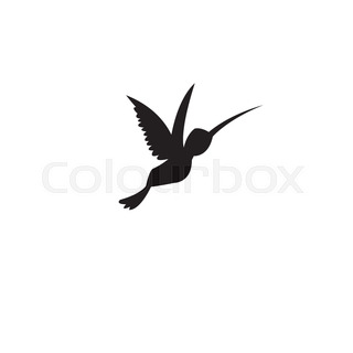 320x320 Silhouette Of A Hummingbird Stock Vector Colourbox