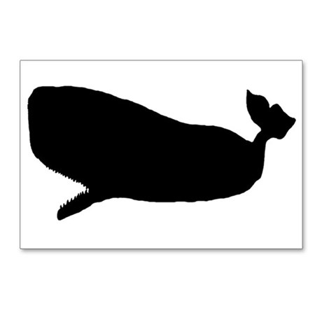 460x460 Humpback Whale Silhouette Art Postcards