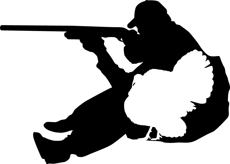 971x696 Turkey Hunter Wall Decal