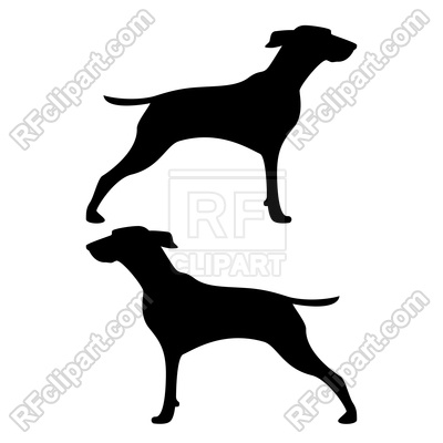400x400 Hunter Dog Silhouettes Royalty Free Vector Clip Art Image