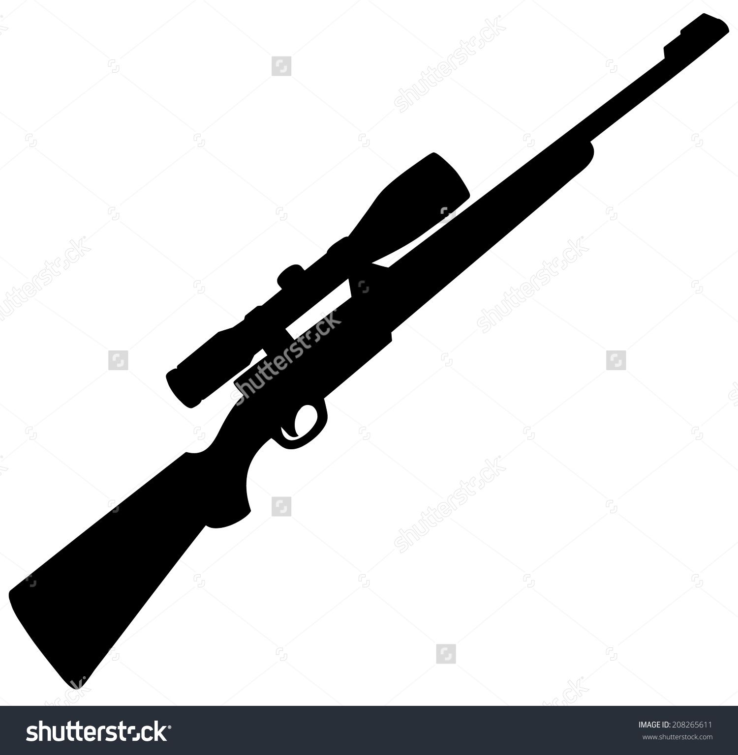 1500x1536 Hunting Rifle Silhouette Stock Vector Illustration 208265611