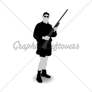 325x325 Isolated Hunter Silhouette Gl Stock Images