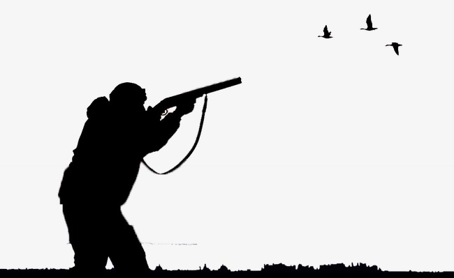 650x399 Bird Hunter Aiming Shooting, Black, Bird, Silhouette Figures Png