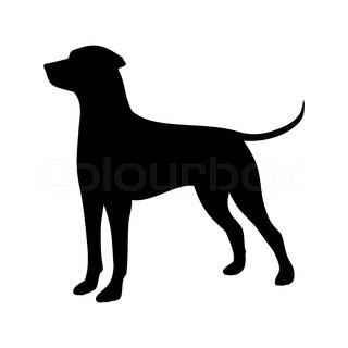 320x320 Vector Silhouette Hunt Dogs On White Background Stock Vector