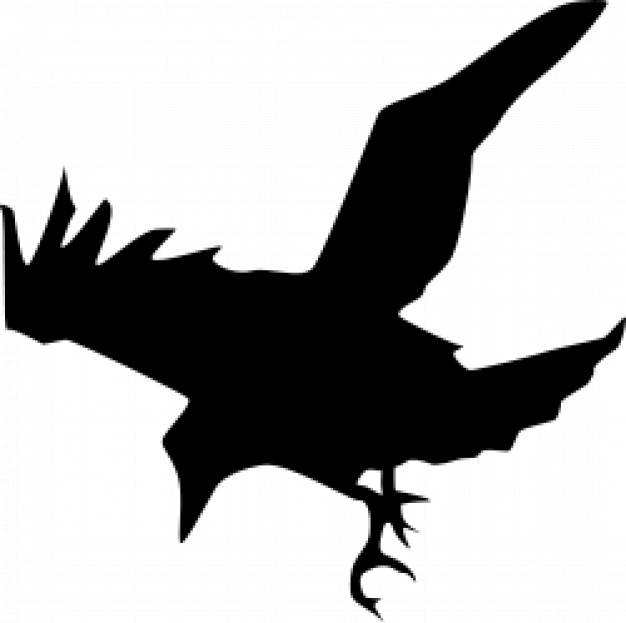 626x623 Black Raven Hunting Silhouette Download Free Animal Vectors