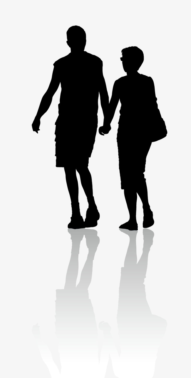 650x1284 Vector Silhouettes Couples, Husband And Wife, Sweetheart