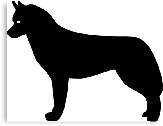 550x426 Siberian Husky Dog Silhouette Canvas Prints By Idrawsilhouettes