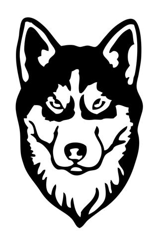 314x480 Siberian Husky Head 2 Decal Sticker