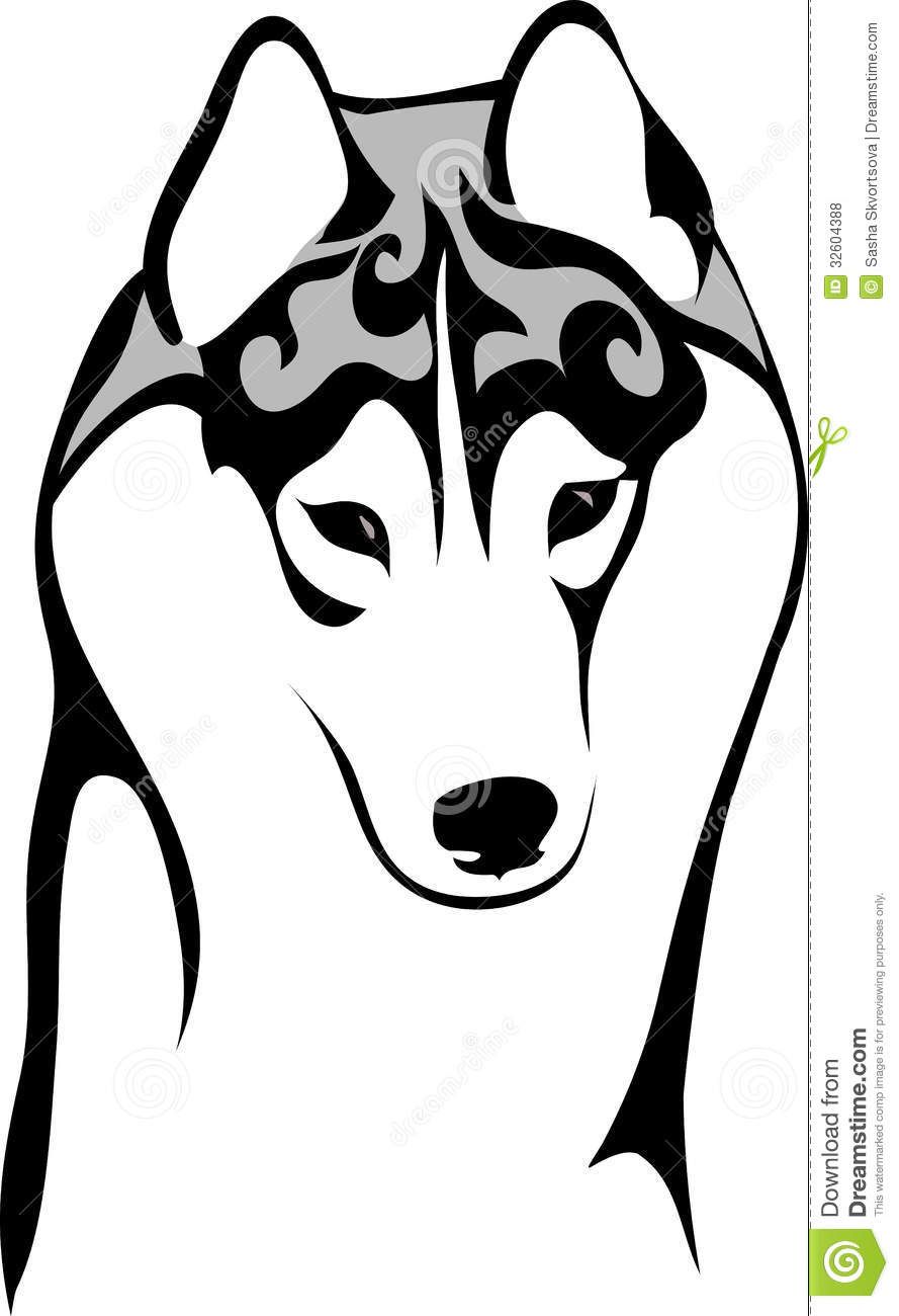 889x1300 Vector Image Of A Dog Siberian Husky Stock Vector