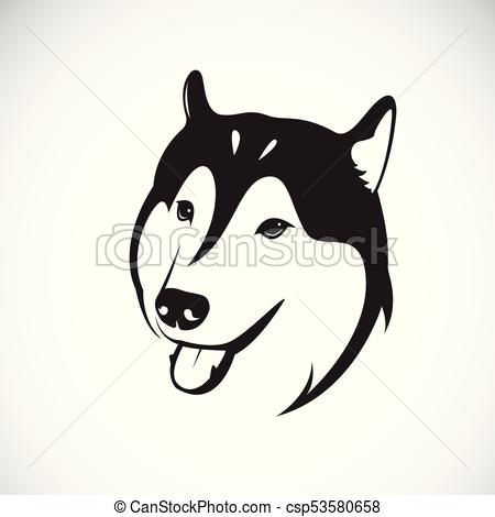450x470 Vector Of A Dog Siberian Husky On White Background. Pet