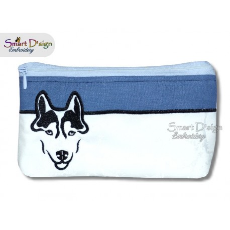 458x458 Ith Husky Silhouette Cosmetic Bag 3 Sizes Fully Lined Machine