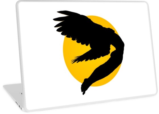 558x400 Icarus Gainst The Sun (Silhouette) Laptop Skins By Derek Des