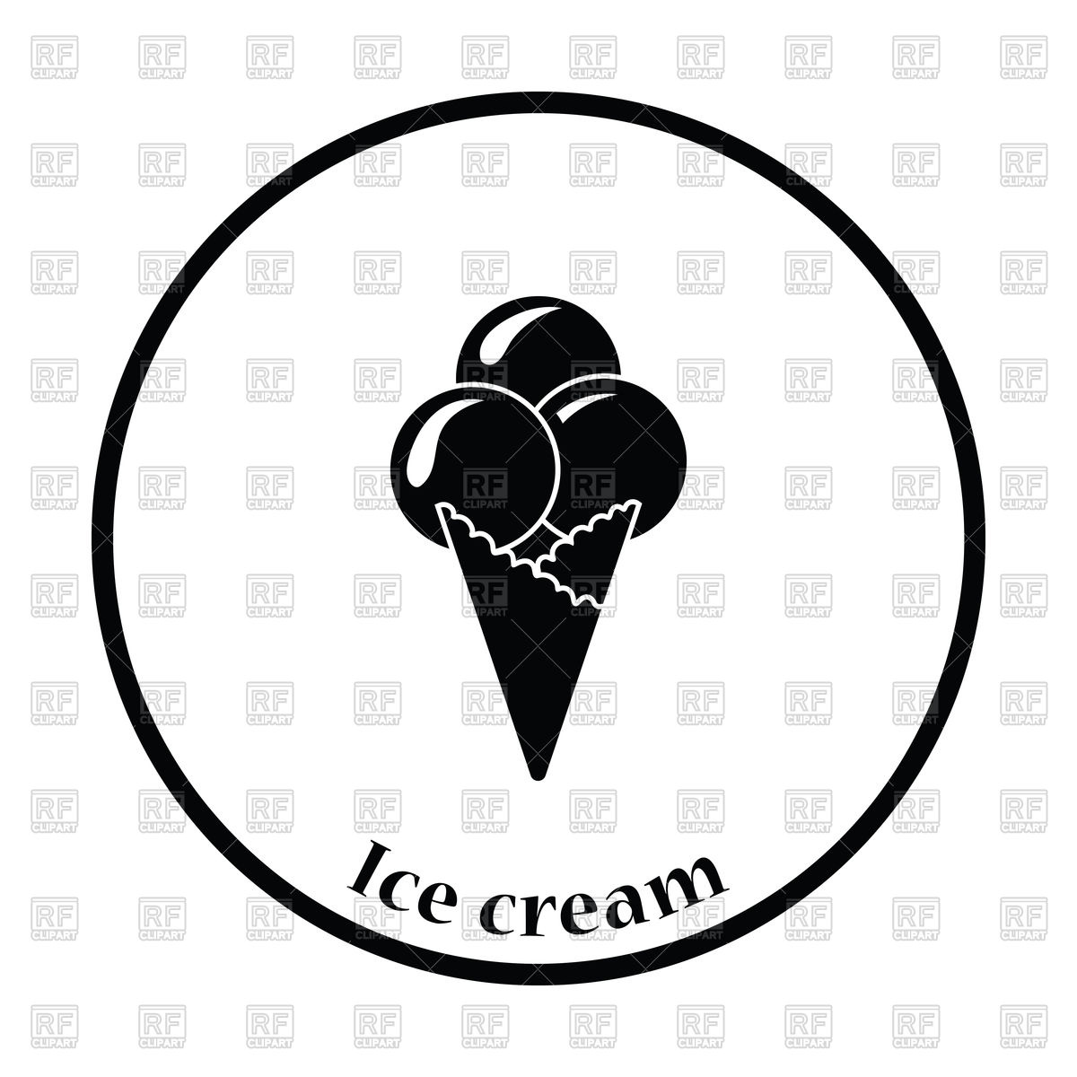 1200x1200 Silhouette Of Ice Cream Cone Royalty Free Vector Clip Art Image