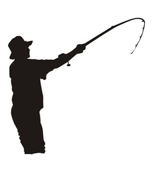 299x330 Fisherman Silhouette 5 Decal Sticker
