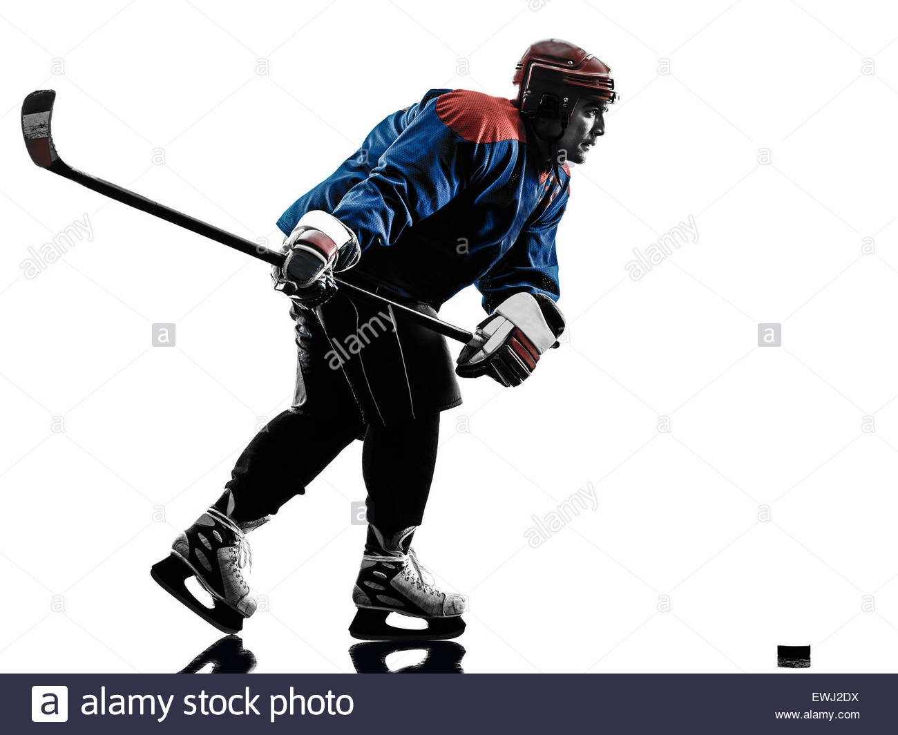 1300x1064 One Caucasian Man Ice Hockey Player In Studio Silhouette Isolated