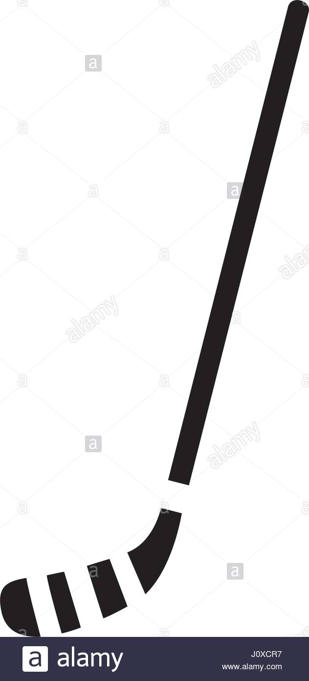 632x1390 Black Silhouette Ice Hockey Stick Icon Stock Vector Art