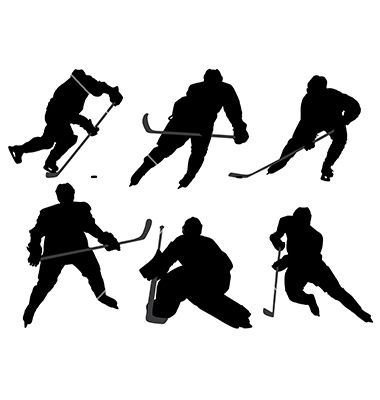 380x400 Ice Hockey Player Silhouette Vector On Vectorstock Silhouette