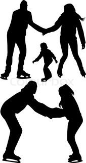 170x320 Ice Skating Silhouette Collection Eps Stock Vector Colourbox