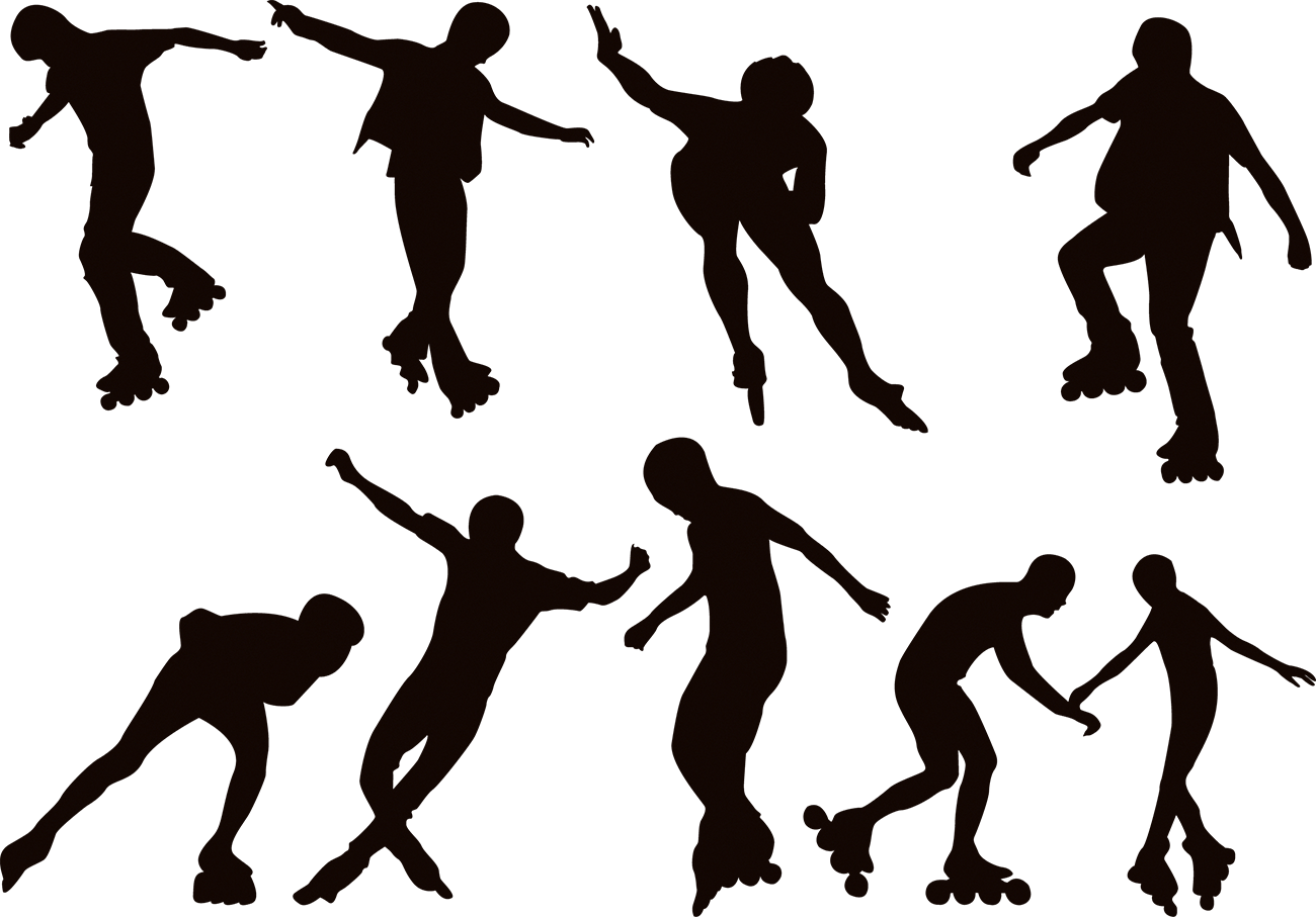 1300x907 Roller Skating Ice Skating Silhouette