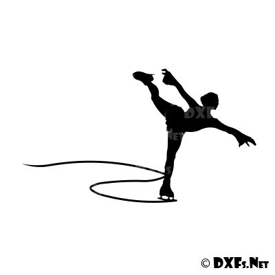 400x400 Ice Skating Silhouettes. Vector Art, Art Illustrations And Royalty