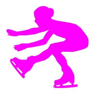 320x315 Ice Skater Silhouette 3 Decal Sticker