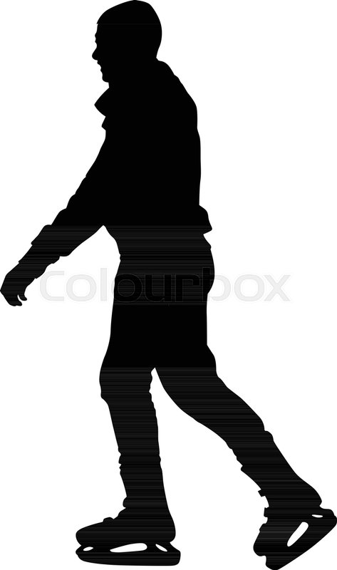 473x800 Ice Skate Silhouette Stock Vector Colourbox