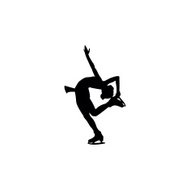 190x190 Silhouette Of Figure Skating Pair Premium Clipart