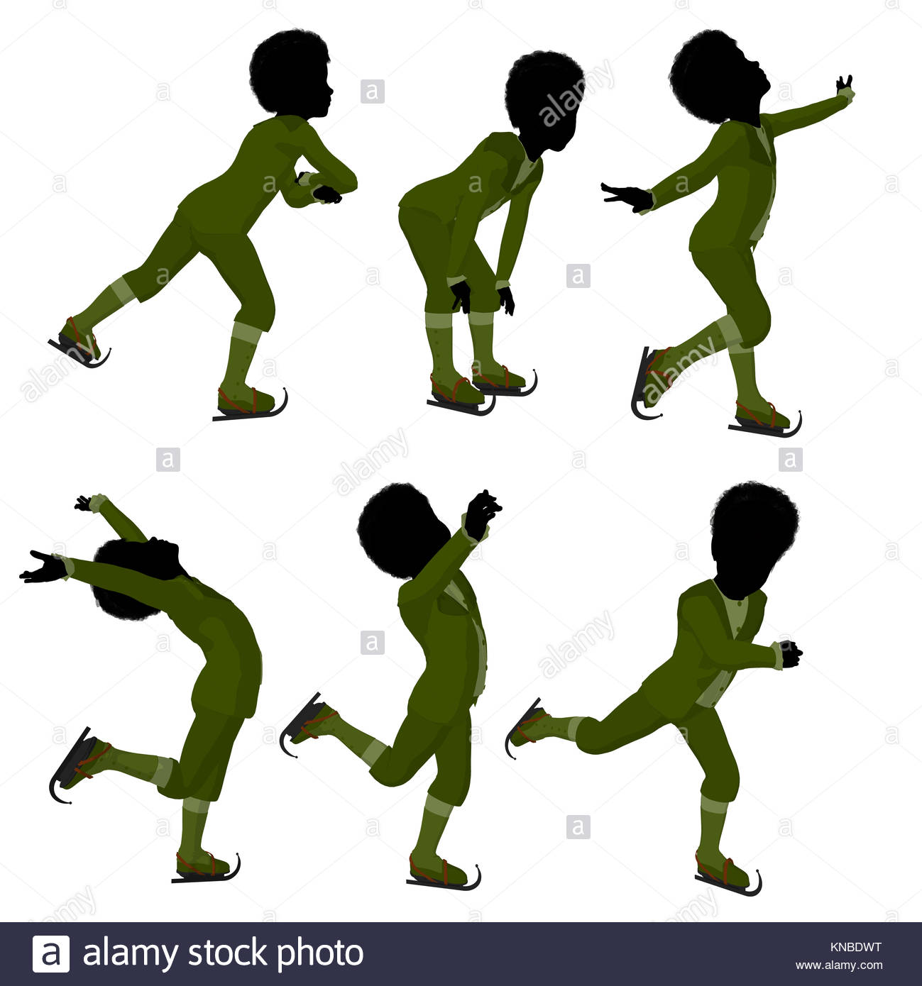 1299x1390 African American Victorian Boy On Ice Skates Silhouette On A White